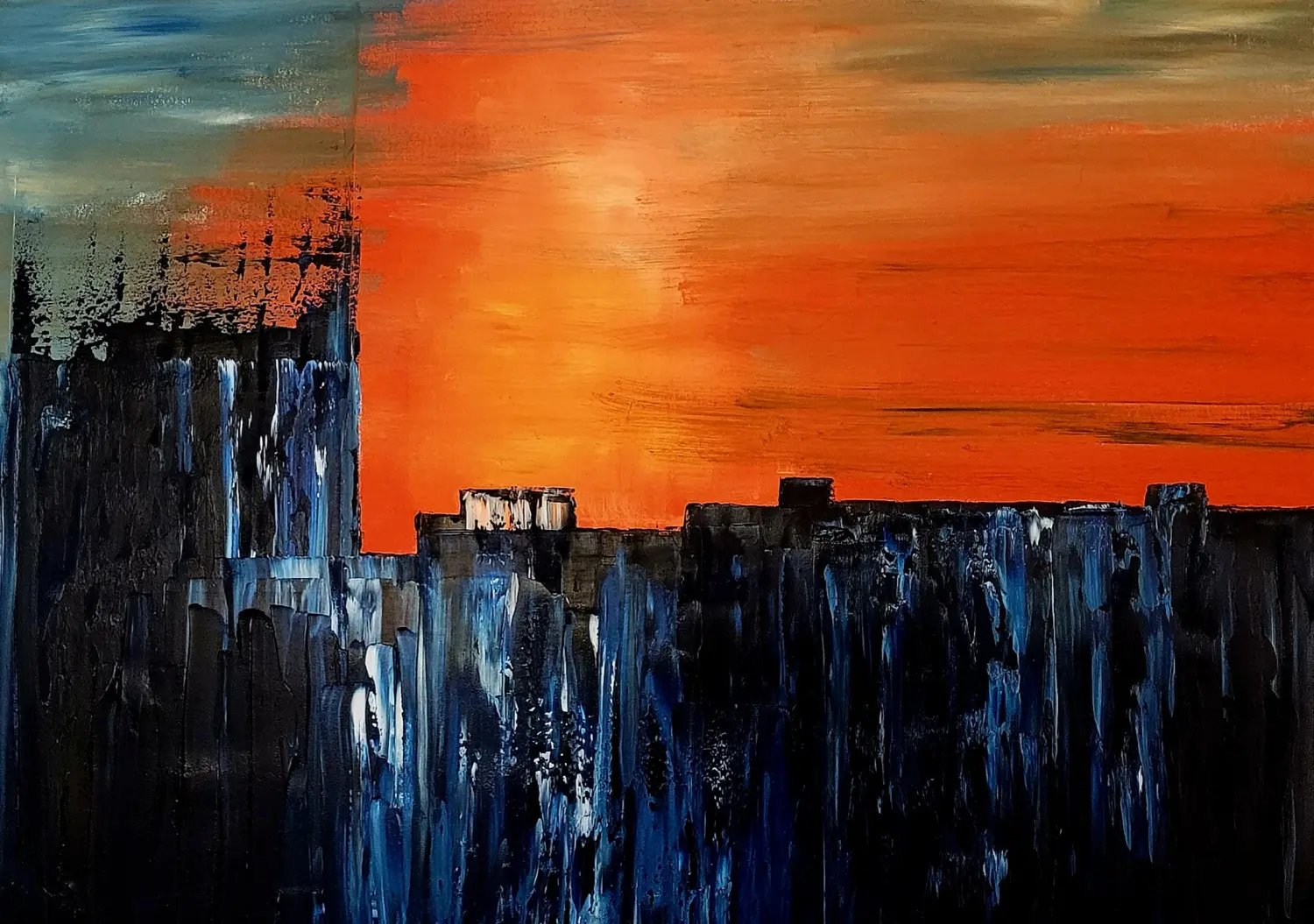 Sonnenuntergang hinter Mauern von Ziereisen Kunst
